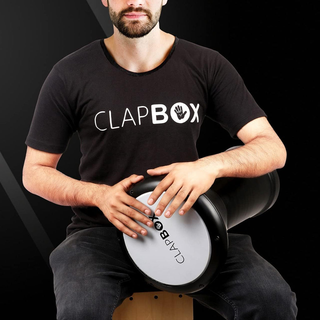 Clapbox Darbuka Hand Drum, A Percussion Instrument good for Beginners or Professionals, NOT MADE IN CHINA, The most reviewed Hand Drums brand Worldwide (Black)