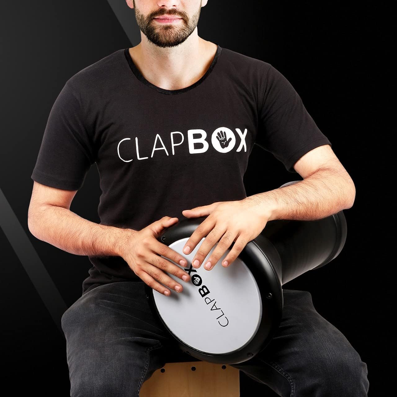 Clapbox Darbuka Hand Drum, A Percussion Instrument good for Beginners or Professionals, NOT MADE IN CHINA, The most reviewed Hand Drums brand Worldwide (Black)