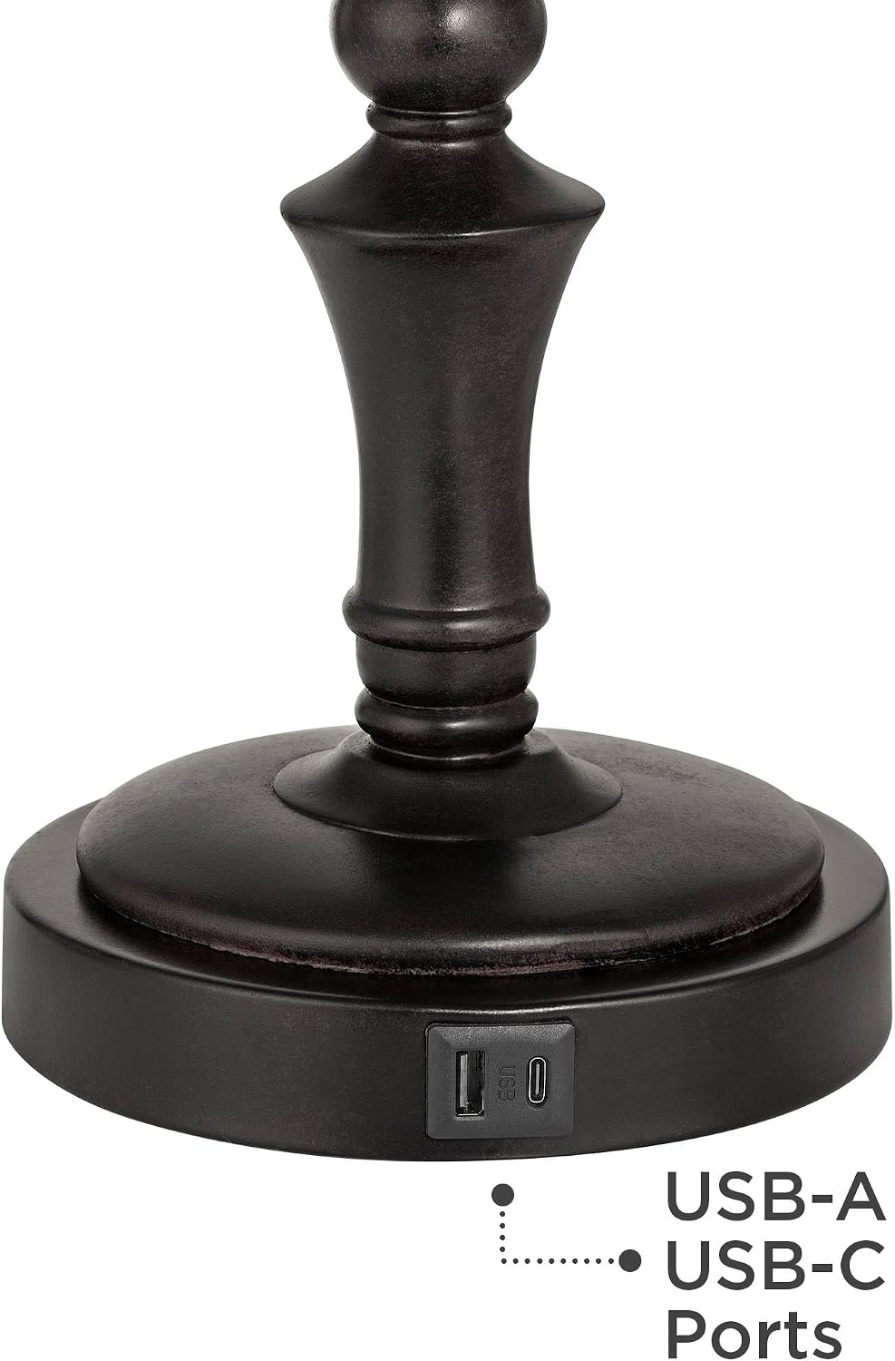 Regency Hill Corey 21.75' High Traditional Natural Cottage Swing Arm Hotel Style Desk Table Lamp with USB Ports A+C Charging Bronze Metal Faux Leather Bell Shade Living Room Bedroom House Bedside