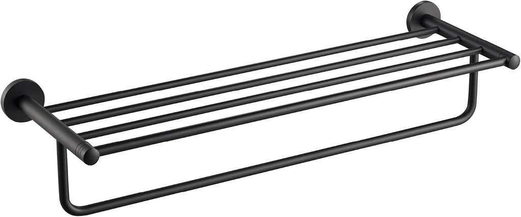 KRAUS Elie Bathroom Shelf with Towel Bar, Matte Black Finish, KEA-18842MB