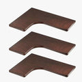 Wall Shelf Solid Wood Corner Floating Shelves Wall Mounted Set of 3, L Shape Wood Display Storage Wall Shelves Rack for Living Room, Bedroom, Office, Bathroom Kitchen & D(Walnut A-3pcs-One Size)
