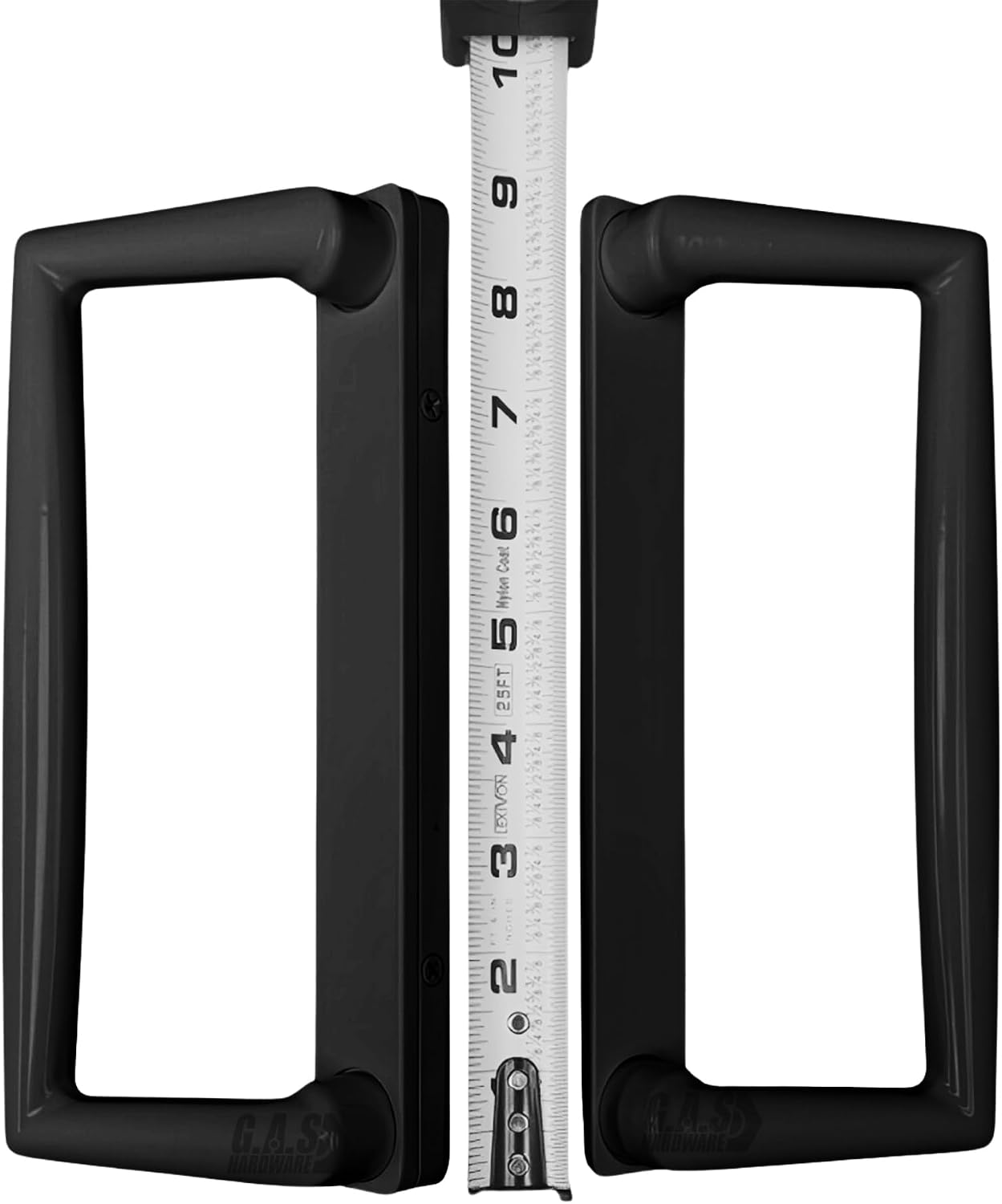 Sliding Glass Patio Door Handle Set 4-7/8' Hole Spacing, 9' Bronze Surface Mount PGT Replacement with Thumb Latch, Screws and Keepers