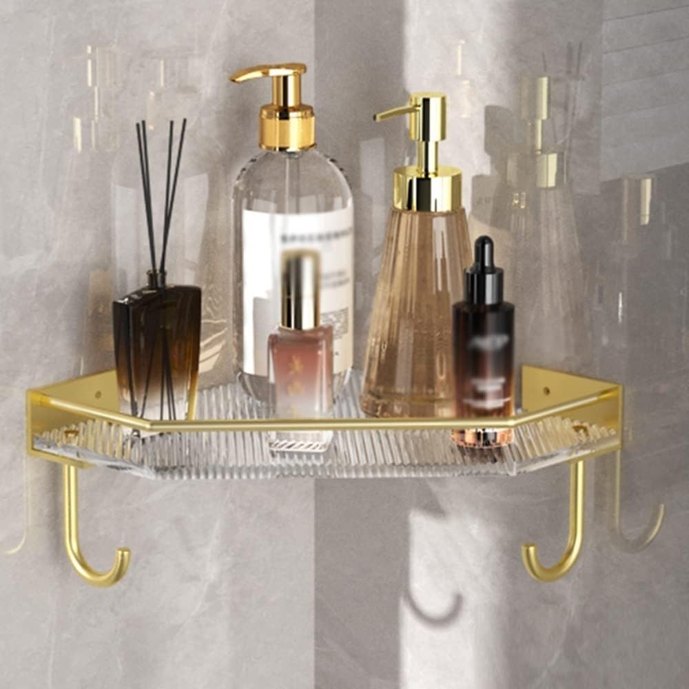Corner Shower Caddy - Wall Mounted Acrylic Shower Shelves, Bathroom Storage Organizer for Efficient Shower Organization