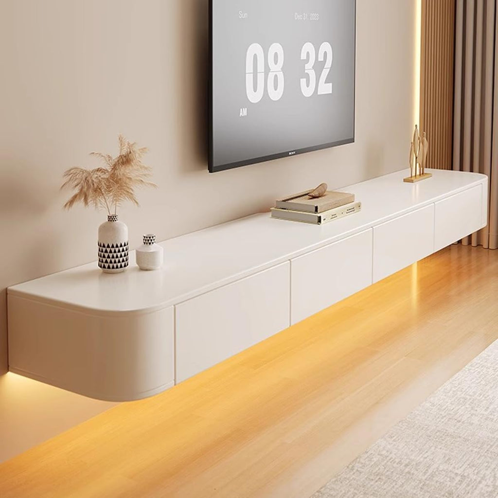 Floating TV Stand Wall Mounted Floating Wall Mounted TV Console Floating TV Shelf Entertainment Center Media Console for Under TV for Living Room & Office