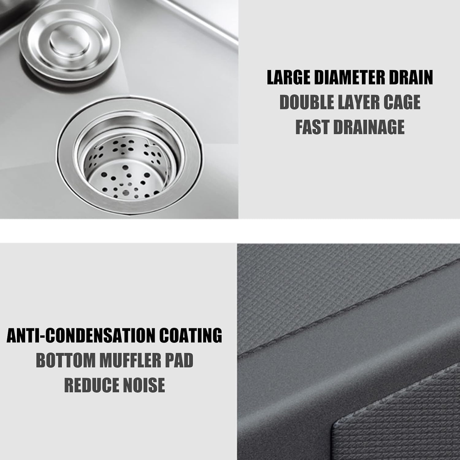Square Brushed Single Bowl Prep Bar Sink 304 Stainless Steel Kitchen Sink with Faucet & Drain Assembly Drop in Or Undermount (Color : D-Have Faucet, Size : 75x45x21cm) (Dhave Faucet 68x45x21cm)