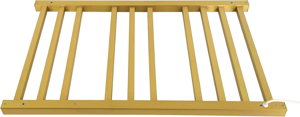 Luxury Heated Towel Rack Wall Mounted Towel Warmers, 10 Bars Towel Warmer Rack for Bathroom with Timer & Temperature Multi-Level Adjustable, Hardwired and Plug-in Compatible (Brushed Gold)