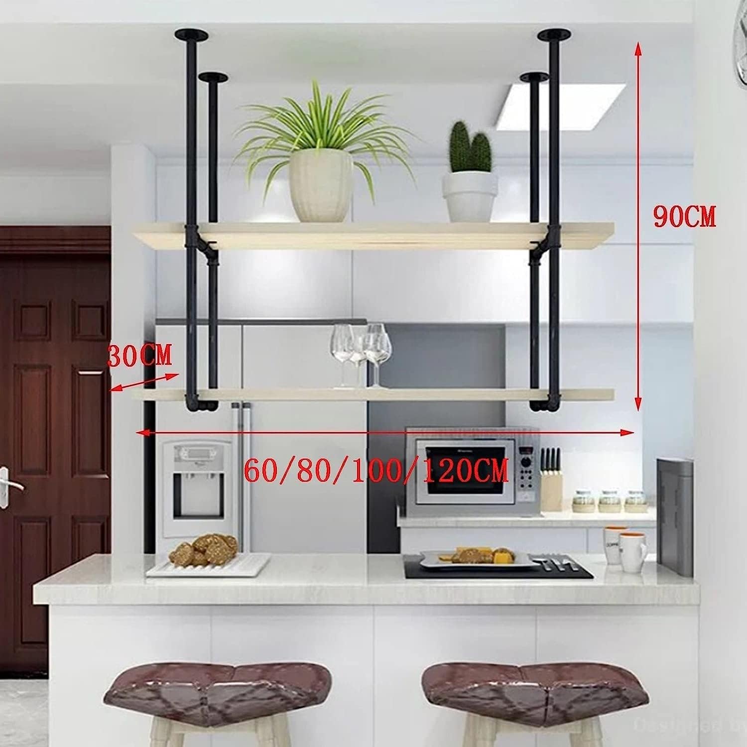 Corner Ledge Wall Shelf,Wine Rack Ceiling Shelf Floating Shelves Wall Mounted Set Ceiling Shelf Mounted Floating Suspended Hanging Kitchen Bar Rack/Decorative Holder/Storage Shelf