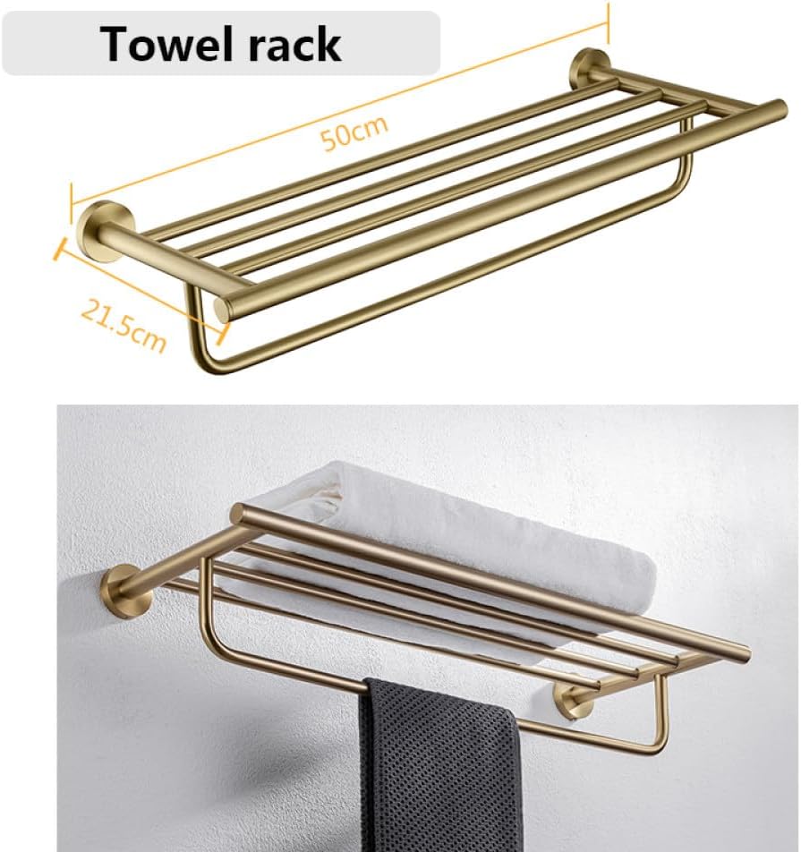 Stainless Steel Bathroom Hardware Set Bathroom Accessories Black Towel Rail Bar Rack Gold Towel Bar Shelf Towel Holder,005YG