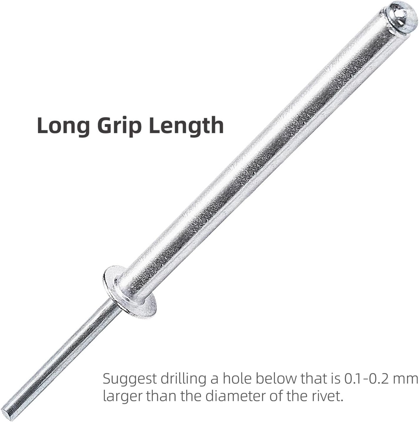 Pop Rivets 20Pcs Aluminium Dome Head Steel Shank Mandrel Super Long Special Blind Rivets 4.8mm For Leather Metal Wood(4.8x60mm)