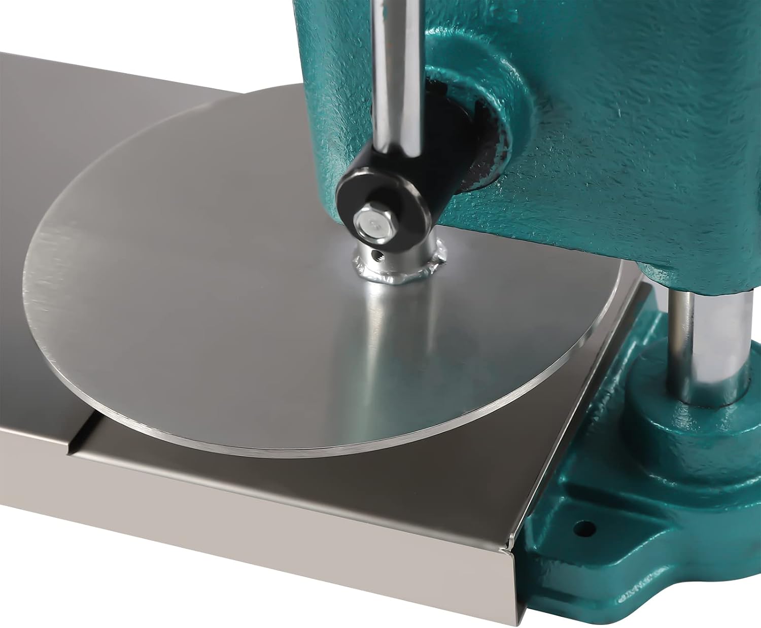 Pizza Dough Press Machine, Manual Pastry Press Machine, Adjustable Height Stainless-Steel Dough Presser for Household, Commercial, Hand Pie, Meatloaf, Pizza Crusts, Soft Roll (9.5in)