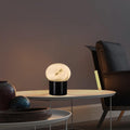 Handcrafted Natural Alabaster Unique Stone Table Lamp with Metal Stand, Mini LED Modern Stone Box Desk Lamp with Unique Veining(3.93x4.7 Inch)