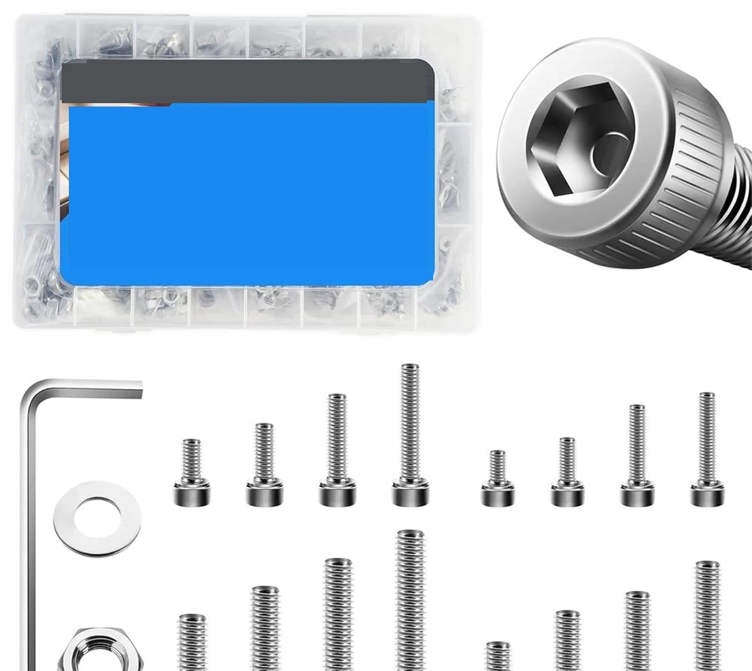 Set Screw Assortment Kit 2200Pcs 304 Stainless Steel Metric Screw Set for Homeowners,DIYers,Mechanics,Industrial Workers
