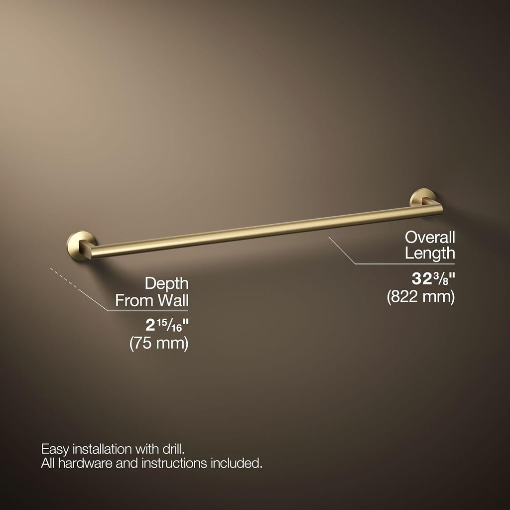 Kohler 78374-2MB Components® 30' Towel bar, Vibrant Brushed Moderne Brass