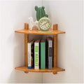 Bookshelf 2-Tier Wall Mount Corner Shelves Wall Mounted Open Book Shelf Space Saving Decorative Shelves for Home and Office Space for Living Room Home Office (Color : Natural)