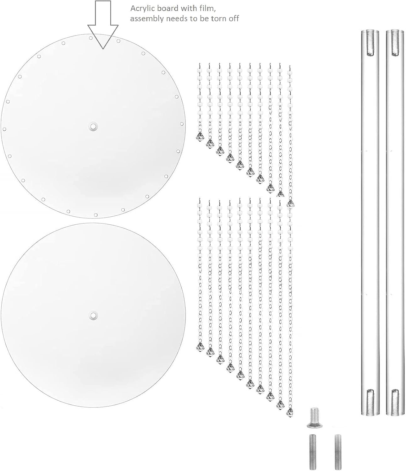 10 Pcs 31.5' Clear Acrylic Tall Flower Vases - Cylinder Pedestal Stands for The Table Centerpieces for Parties, Chandelier Crystals Decorative Flower Stand, Wedding, Celebration, Home Decoration