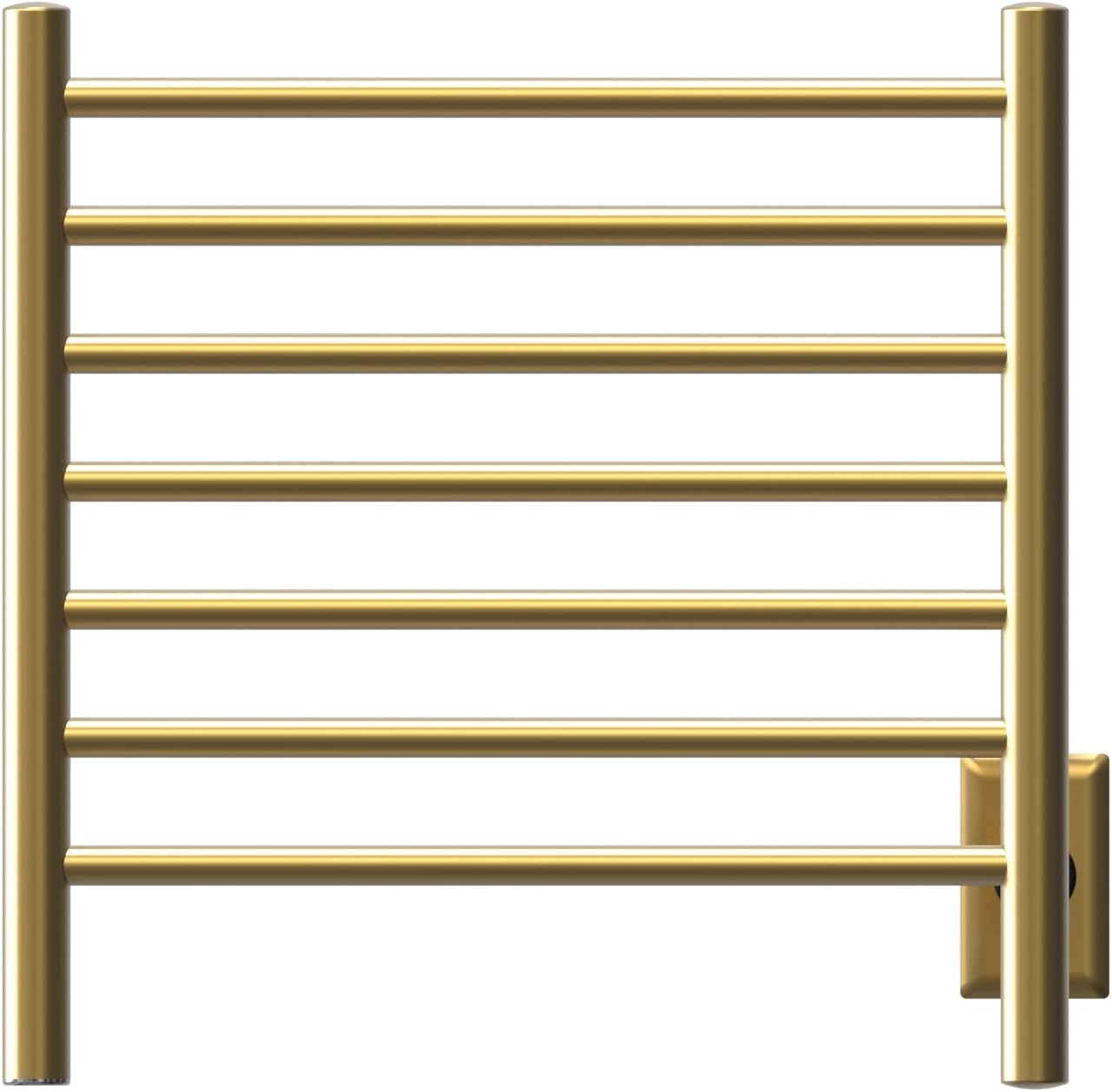 Amba RWHS-SSB Radiant Small Hardwired Plug-in Combo 7 Bar Towel Warmer in Satin Brass
