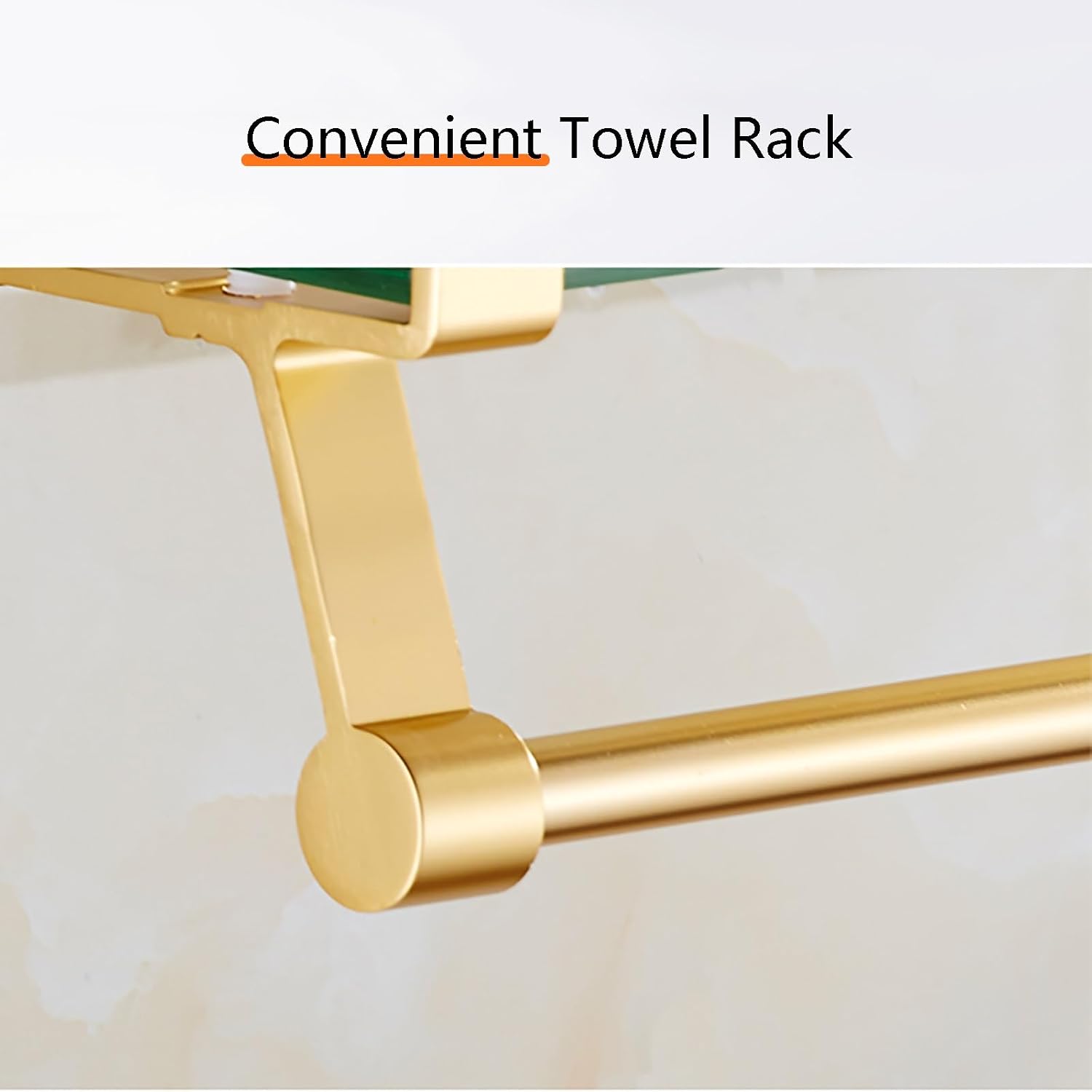 Bathroom Shelf with Hand Towel Bar Wall Mounted Tempered Glass Shower Storage European Retro Floating Shelf for Kitchen Drill Free Shower Caddy Silver 20in (Silver 24in)