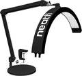 Neatfi Half Moon LED Table Lamp for Estheticians – 2,500 Lumens | CCT Dimming, 5 Light Modes | Professional Task Lamp for Nail Art, Facials, Threading & Tattoos (Black, CCT with Base and Clamp)