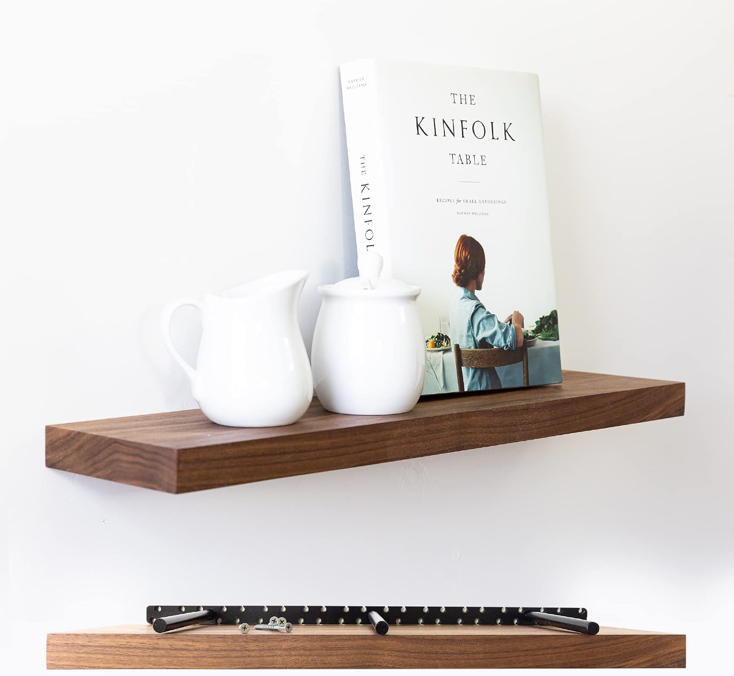 UltraShelf Solid Wood Floating Shelf for Wall Decor, Walnut, 24' Long x 6' Deep