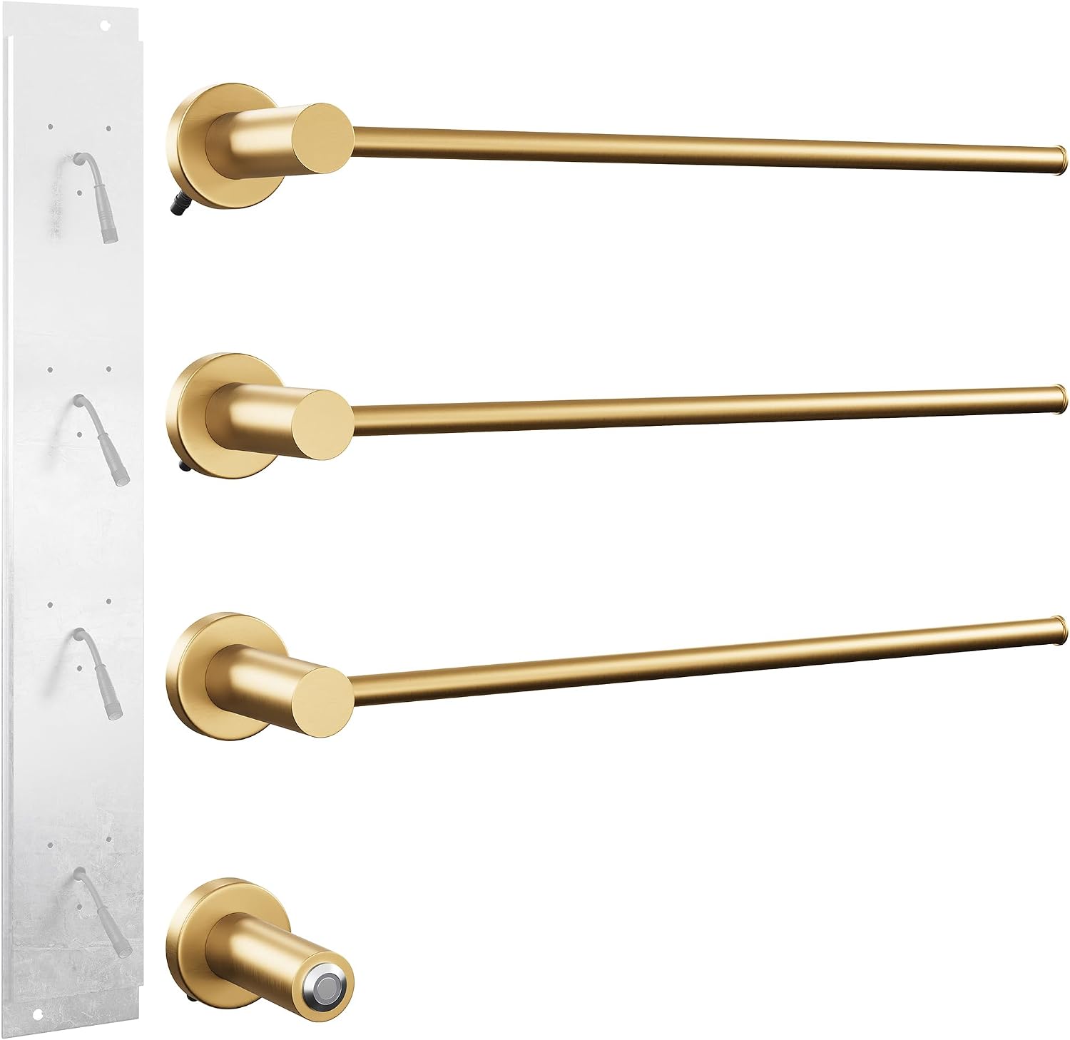 Swiss Madison Claire 3-Bar Electric Towel Warmer Heated Towel Racks for Bathroom in Brushed Gold