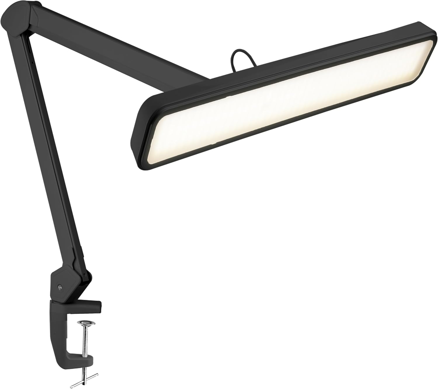 Neatfi XL 2,500 Lumens 30W LED Task Lamp with Clamp | 324 SMD LEDs | CCT | 5 Light Modes | 3000K–6000K | Dimmable | Adjustable Arm with Clamp | Desk Light for Home (Black, 22-Inch Wide Shade)