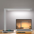 Aluminum LED Desk Lamp with Charging Station, 15W Table Lamp with Type-C Ports & 4 Color Temperature Modes(3000K-6000K), Dimmable Reading Light for Home Office,Bedroom (Includes Adapter)