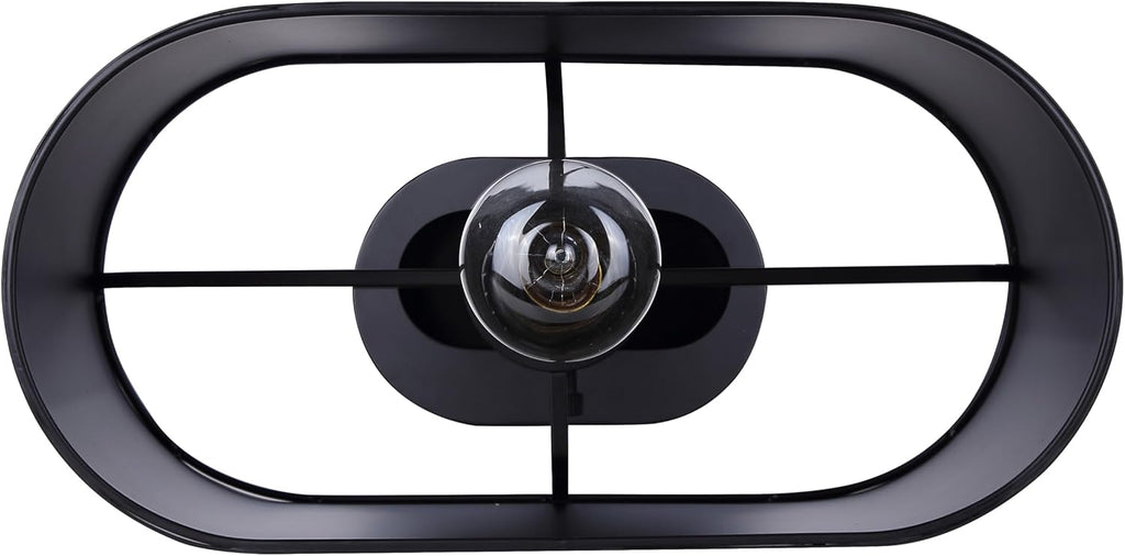 Canarm Kov 1-Light Table Lamp, 24-inch Minimalist Design with Matte Black Finish Metal Shade and Rotary Switch for Bedroom, Living Areas or Office