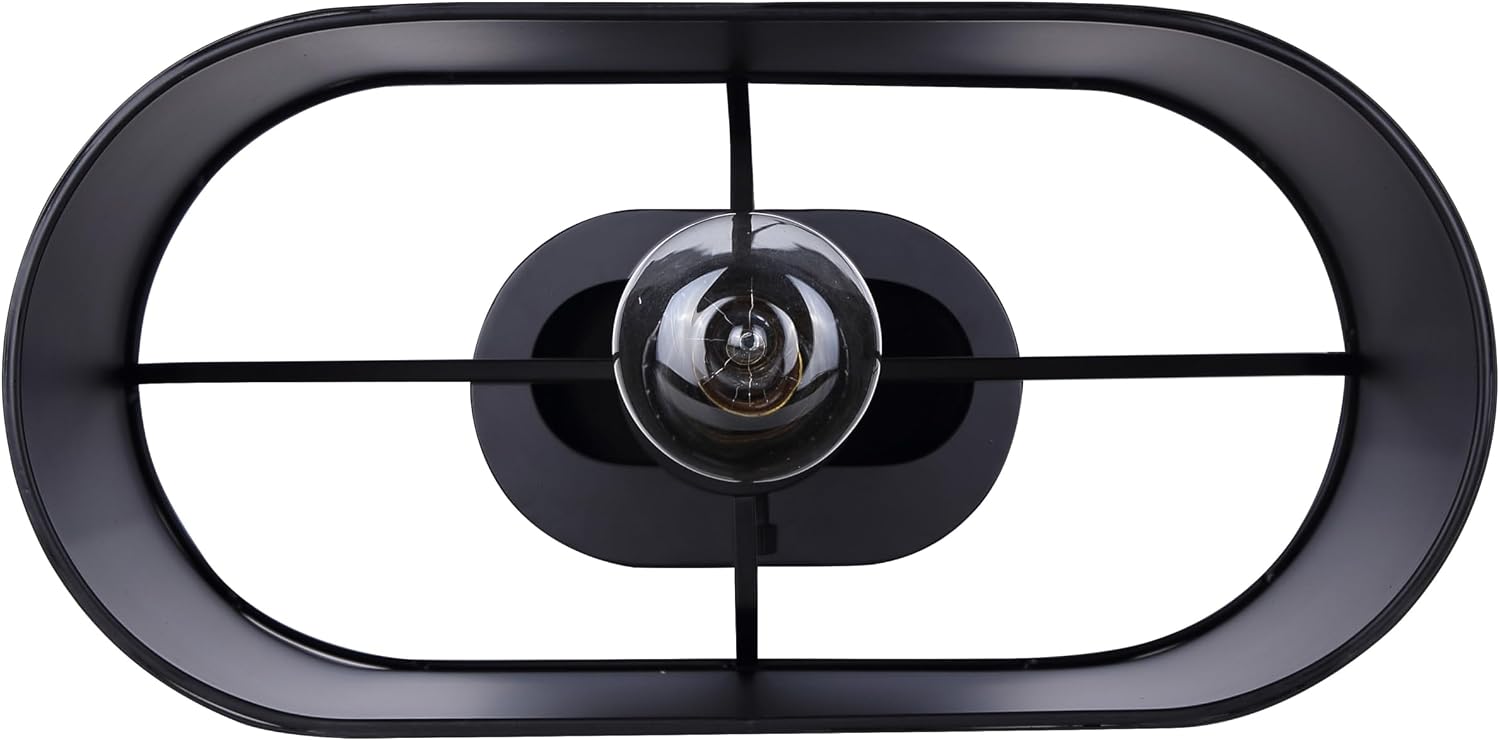 Canarm Kov 1-Light Table Lamp, 24-inch Minimalist Design with Matte Black Finish Metal Shade and Rotary Switch for Bedroom, Living Areas or Office