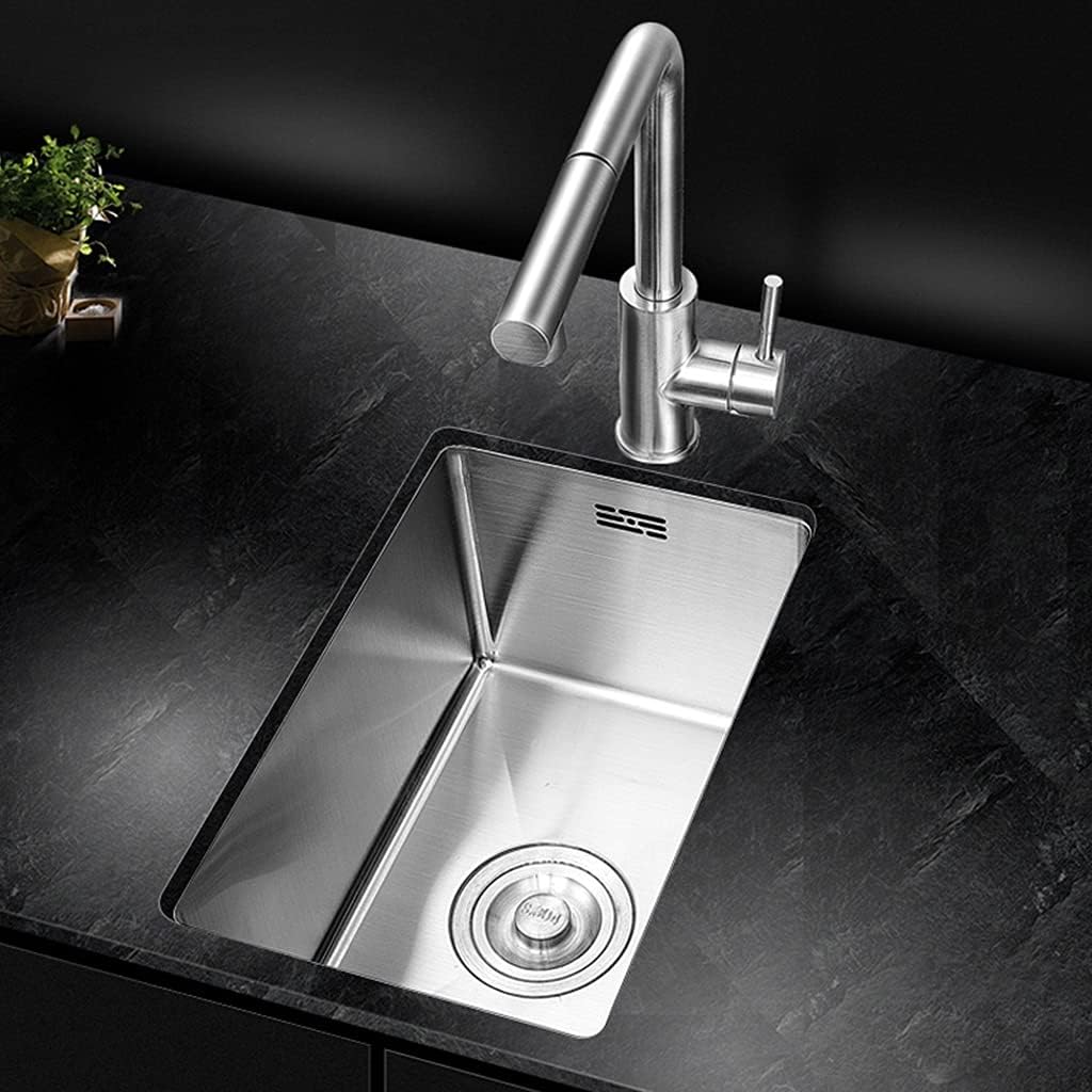 Kitchen Sinks Sink Kitchen Single Bowl Sink Balcony Sink Bar Counter Rectangular Sink with Pull-Out Faucet (28 * 46 * 22Cm
