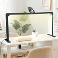 Foldable Nail Light for Desk, LED Manicure Lamp with Phone Holder, Tri-fold Lash Arc Light, 3000-6000K Color Temperature, 48W, 0-100% Adjustable Brightness, Makeup Desk lamp(Black)