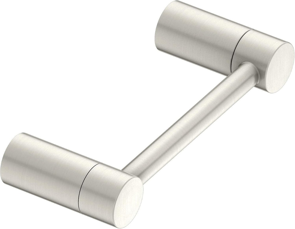 Moen Align Brushed Nickel Accessories Bundle Featuring Modern 24inch Bathroom Towel Bar, Robe Hook, Wall Mounted Double Post Pivoting Toilet Paper Holder, and 9inch Hand-Towel Bar