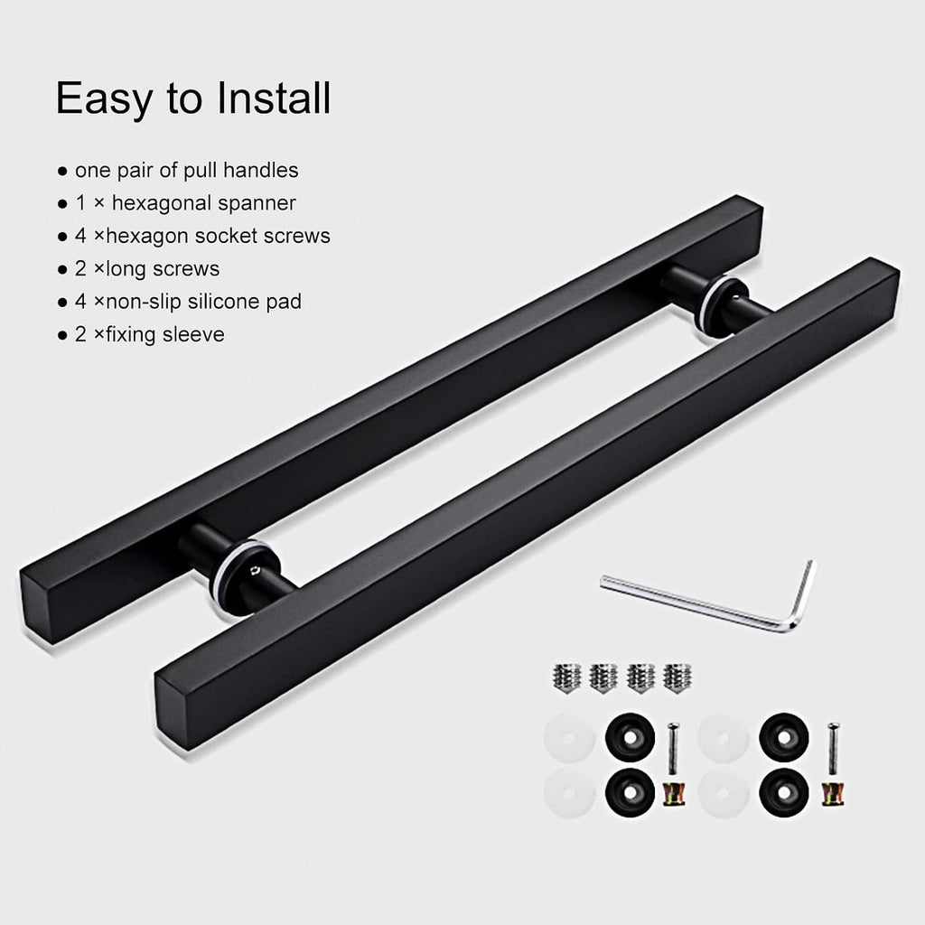 Modern Glass Door Handles for Sliding Doors,Modern Square/Rectangular Door Handle for Security Door Wooden Door,Push Door Handle with Mounting Screws (Color:Gold,Size:80cm (31 1/2')* 50cm)