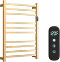 Luxury Heated Towel Rack Wall Mounted Towel Warmers, 10 Bars Towel Warmer Rack for Bathroom with Timer & Temperature Multi-Level Adjustable, Hardwired and Plug-in Compatible (Brushed Gold)