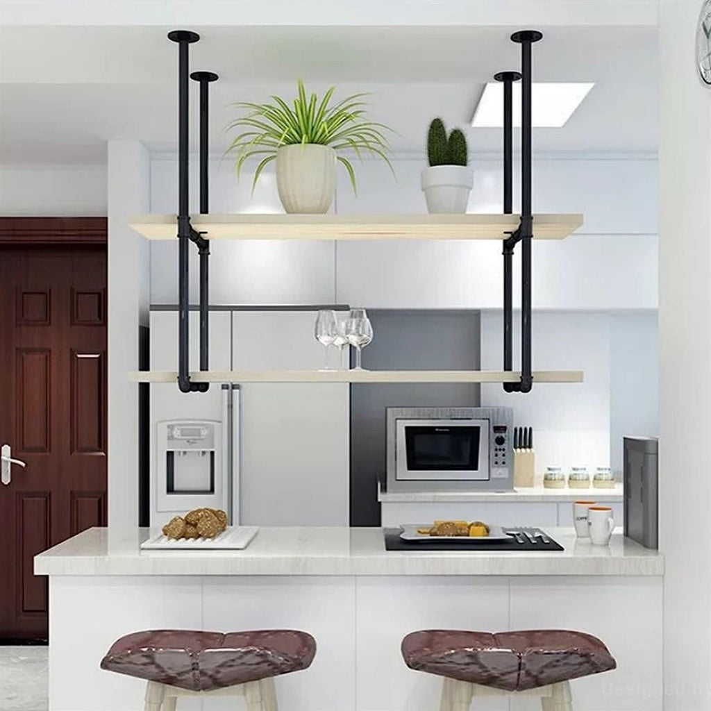 Corner Ledge Wall Shelf,Wine Rack Ceiling Shelf Floating Shelves Wall Mounted Set Ceiling Shelf Mounted Floating Suspended Hanging Kitchen Bar Rack/Decorative Holder/Storage Shelf