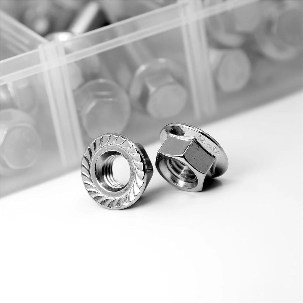 Set Screw Assortment Kit 240PCS 304 Stainless Steel Metric Flanged Bolts and Nuts Kit for Homeowners,DIYers,Mechanics,Industrial Workers