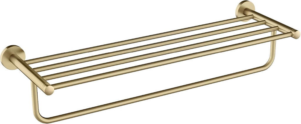 KRAUS Elie Bathroom Shelf Towel Rack with Towel Bar in Brushed Gold, KEA-18842BG