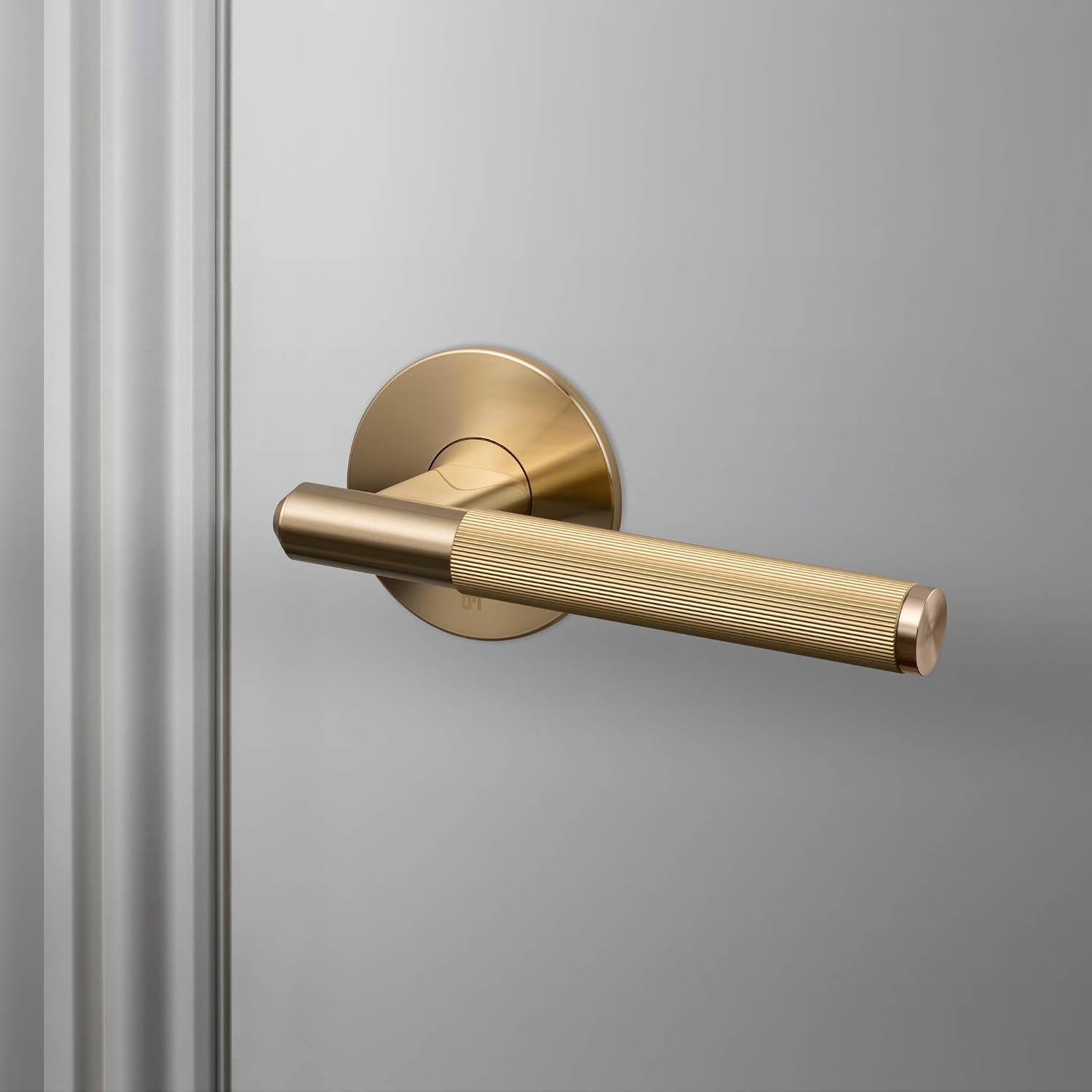 Buster and Punch Door Handle Set Passage Linear Knurl Smoked Bronze