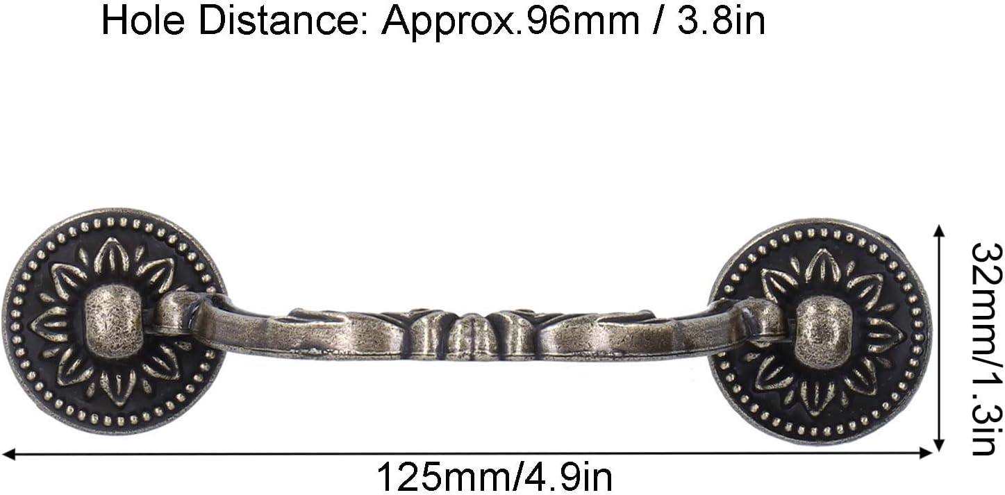 4 Set Modern Antique Cabinet Handle with Screw Bronze Sliding Door Handle for Wardrobe Shoe Cabinet, Kitchen Cupboard Door, Furniture Handle for Bedroom Drawer Door
