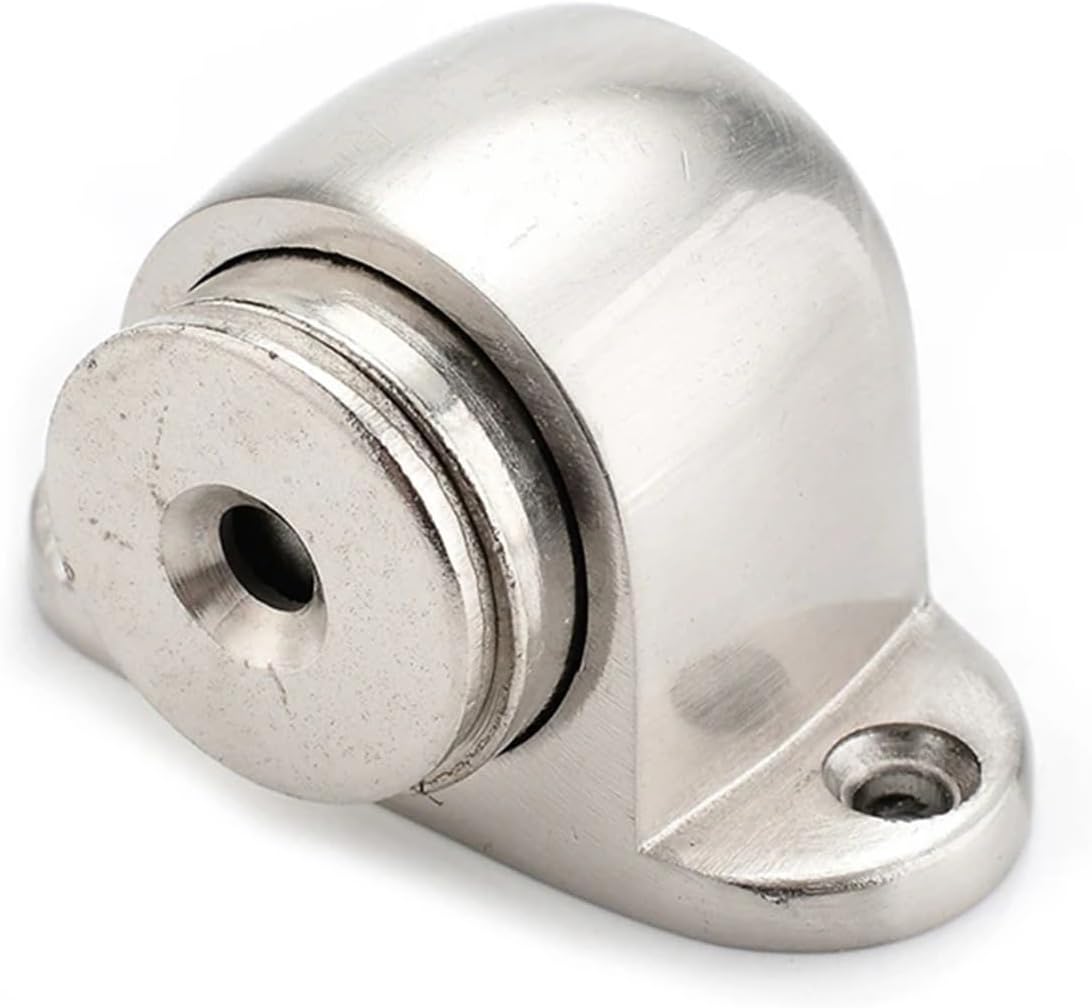 Zinc Alloy Door Stop Casting Powerful Floor-Mounted Magnetic Holder Satin Nickel Brushed Stopper
