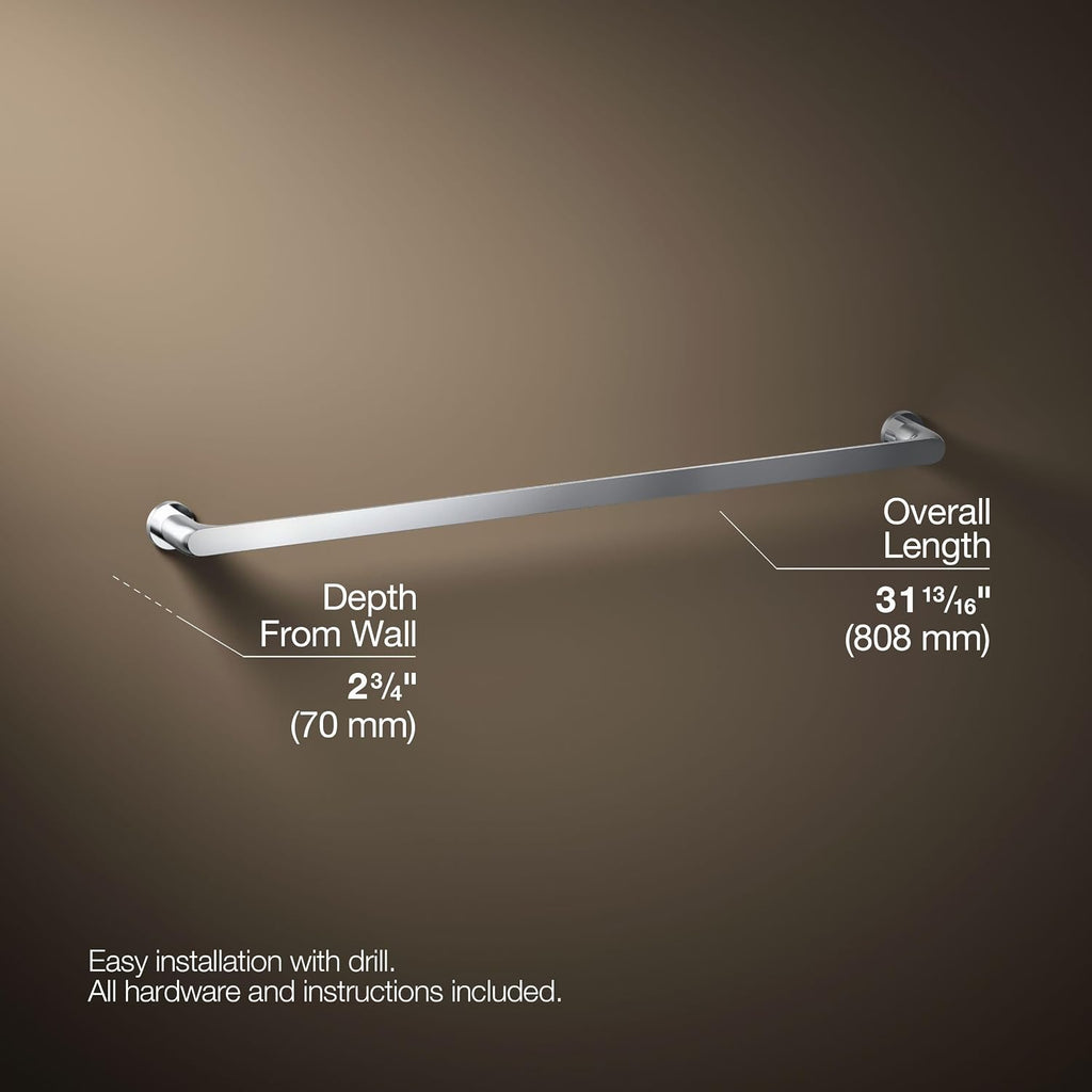 Kohler 97027-CP Avid® 30' Towel bar, Polished Chrome