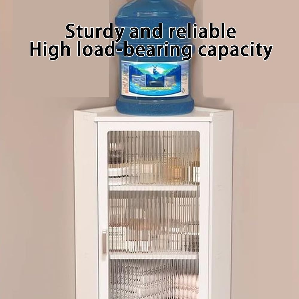3-Tier Wall Mounted Bathroom Organizer, Hanging Storage Cabinet with Acrylic Doors, Modern Minimalist Floating Shelves, Stylish Corner Shelf for Kitchen, Bathroom(33cm-13in)