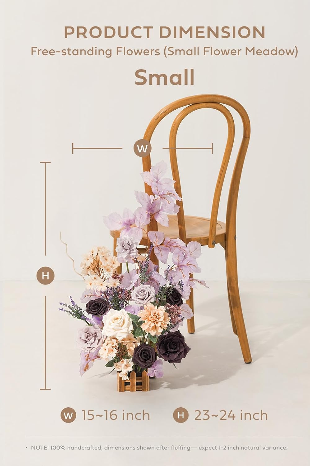 Ling's moment 17.5' Tall Standing Artificial Flowers Arrangements 4 pcs Wedding Aisle Runner Chair Decorations French Lavender Plum Centerpieces Ceremony Reception Rose Floral Party Outdoor