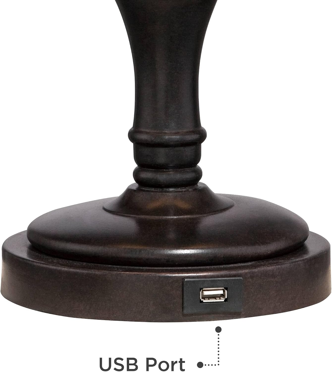 Regency Hill Corey 21 3/4' High Small Farmhouse Rustic Traditional Desk Lamps Set of 2 USB Port with Socket Swing Arm Brown Bronze Finish Metal Shade Home Office Living Room Charging Bedroom Bedside