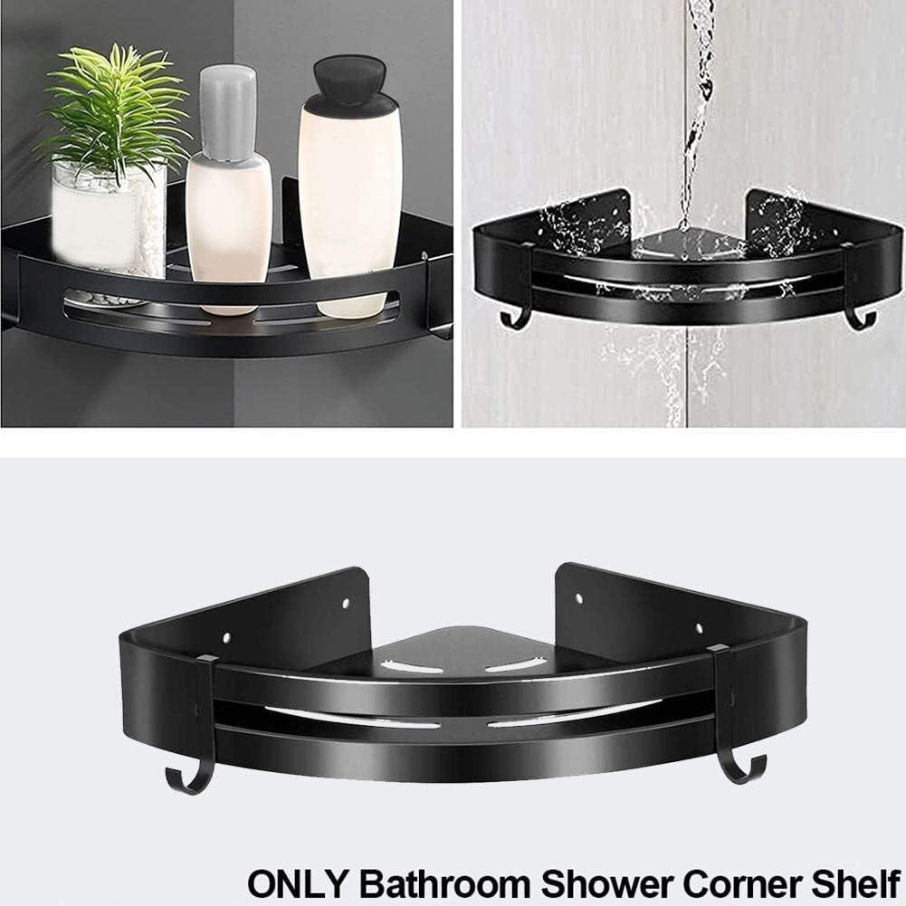 Corner Shower Caddy Bathroom Shelves, Bathroom Shelf, Triangle Towel Shower Storage Rack, Black Corner Shelves, Wall Mounted Aluminum Holder, No Drill Organizer（Silver