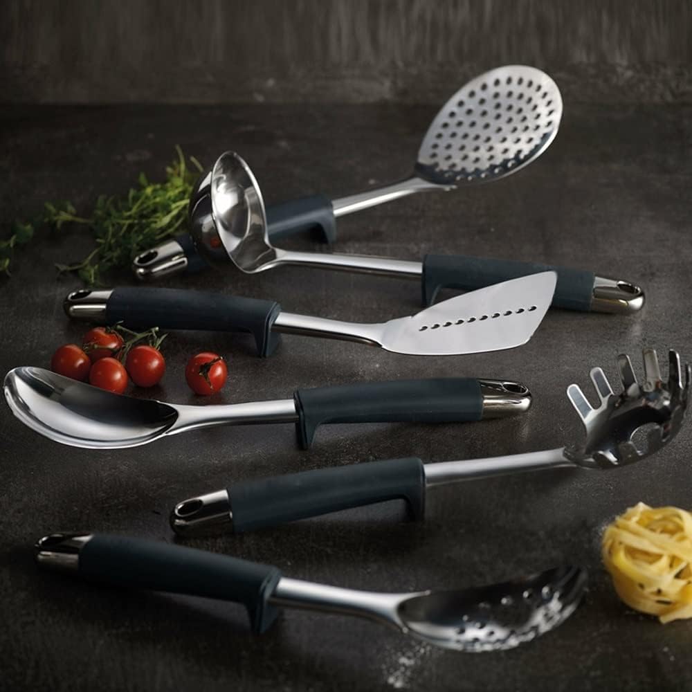 Kitchen Utensils Set, 6 PCS Stainless Steel Kitchen Utensils Set with 360° Rotating Stand, 520°F Heat Resistant Cooking Gadgets