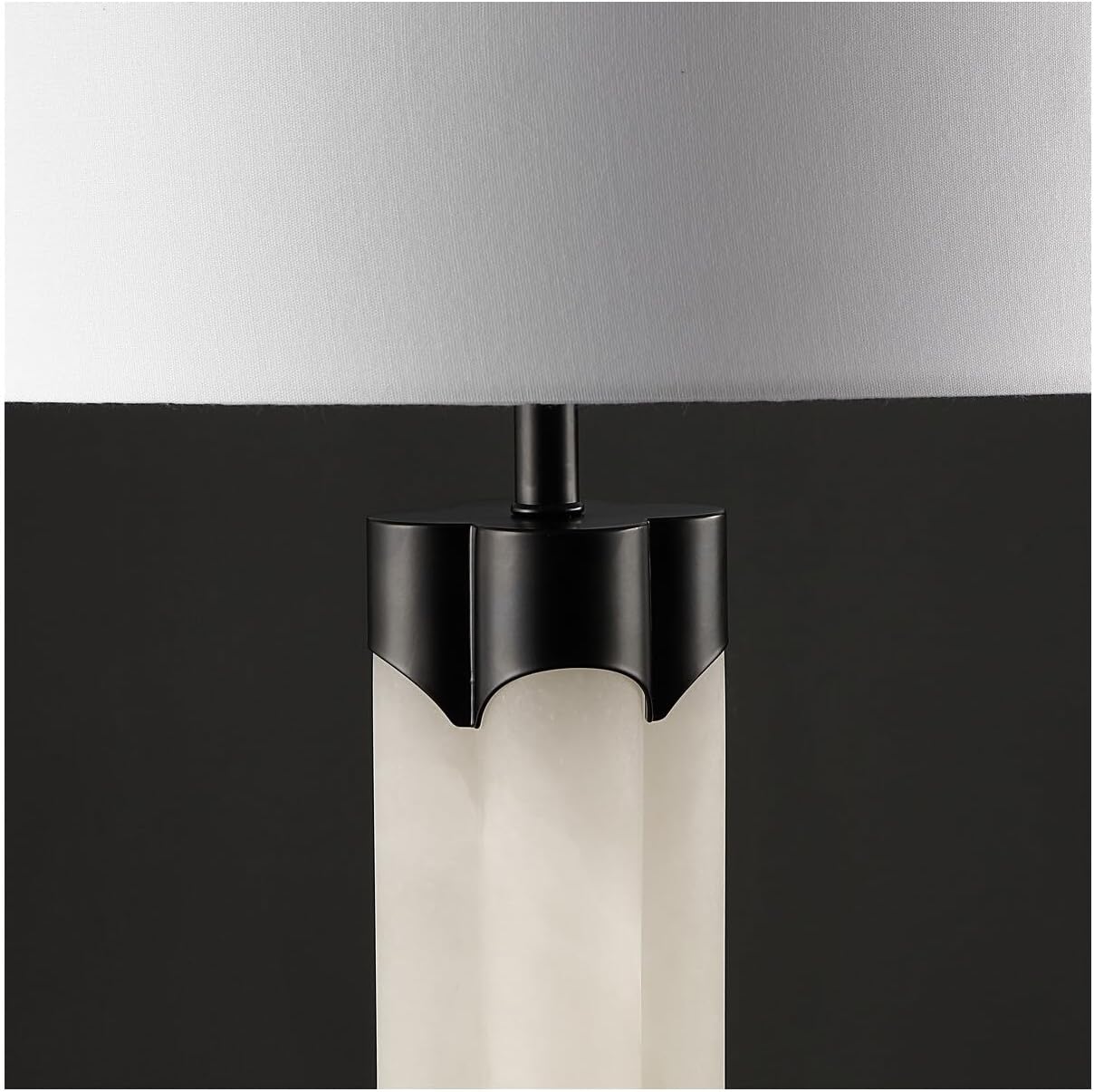 SAFAVIEH Couture Lighting Collection Chavez Alabaster/Black 28-inch Bedroom Living Room Home Office Desk Nightstand Table Lamp (LED Bulb Included)