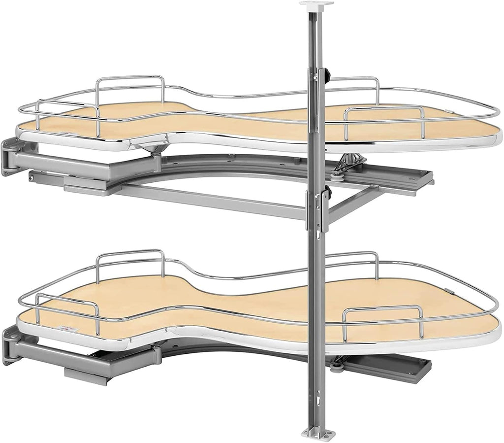 Rev-A-Shelf Maple Two-Tier Cloud Optimizer for 15' Left Opening/Blind Right Corner Cabinets