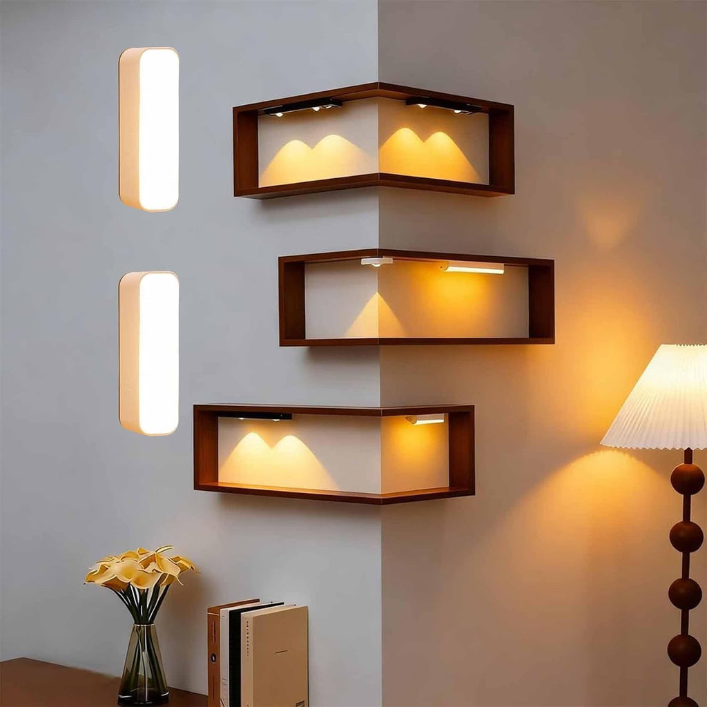 Smart Corner Shelves That Light Up Your Space, Floating Shelves with Led Lights, Floating Shelf with Light, Wooden Corner Shelves, with Lamp & Display Rack, for Display & Decor (With Lights-5PCS)