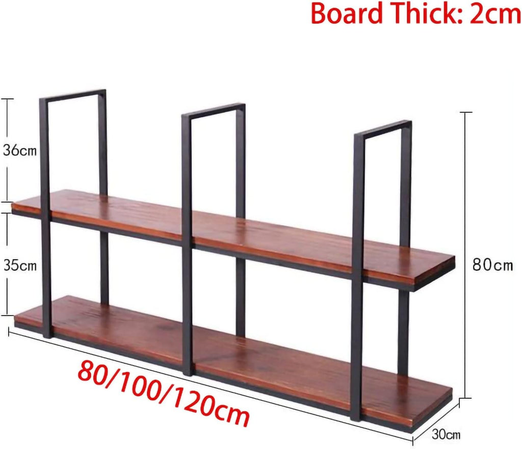 Corner Ledge Wall Shelf,Hanging Ceiling Shelf Floating Shelves, Rustic Ceiling Shelf Brackets 2 Layer, Wall-Mounted Decorative Rack for Bar Restaurant Kitchens, Hanging, Easy to Install