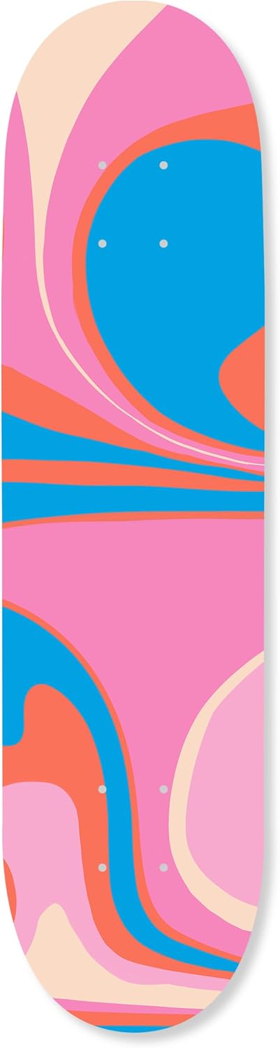 Trendy Pop Acrylic Wall Art Die-Cut Easy-to-Hang, 1 Panel 8' x 32', Flowing Air Skateboard II